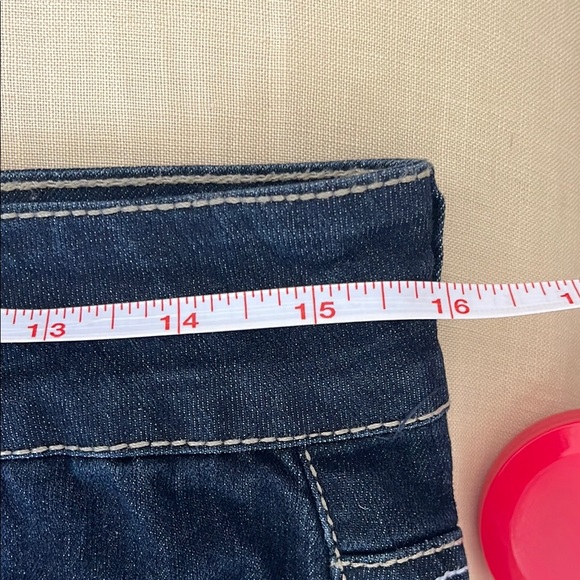 Karen T denim pencil Stylish stretch Jean dark wash zip front Skirt - Picture 6 of 8